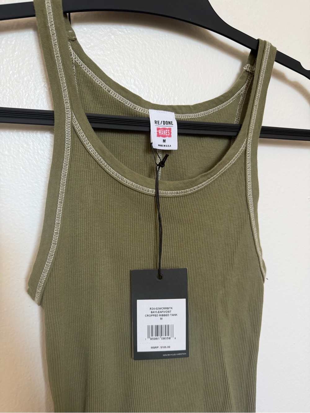 RE/DONE | NWT Cropped Ribbed Tank - Picture 2 of 5